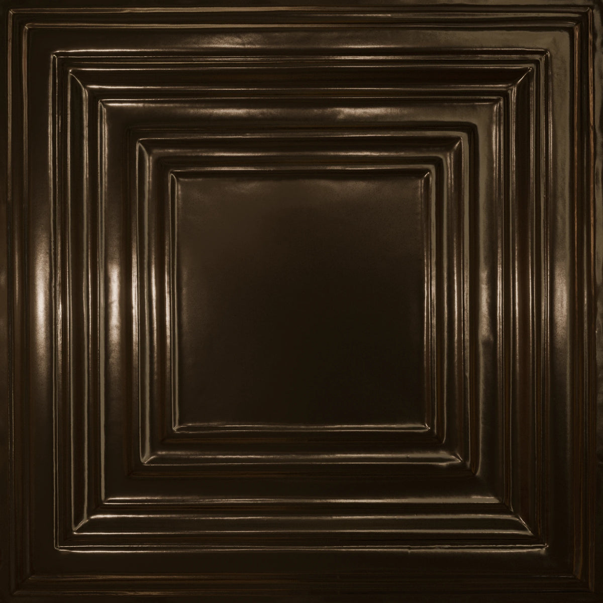 Pattern 115 Framed Gallery tin ceiling tile — Umber Bronze finish
