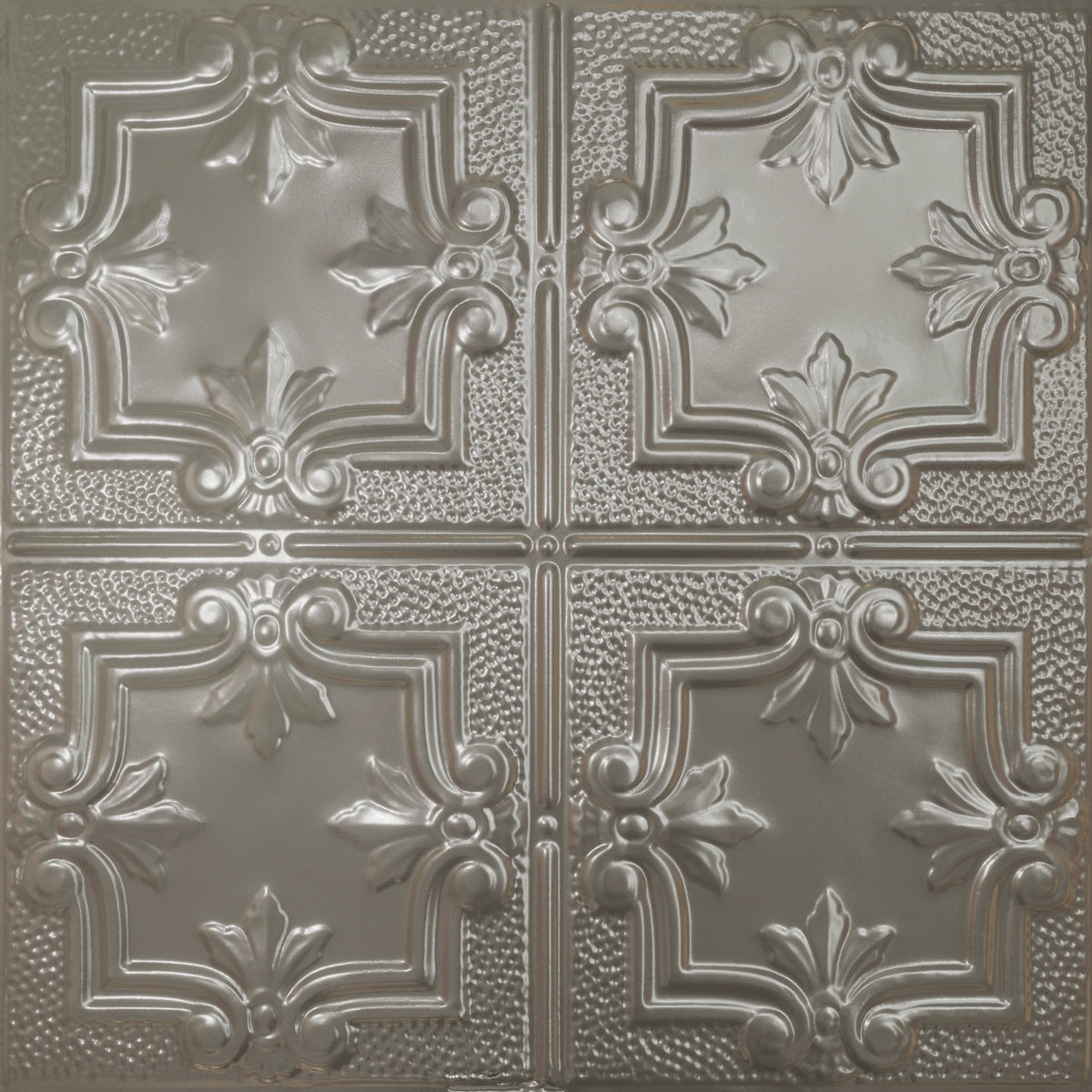 Pattern 116 Traditional Period tin ceiling tile — Aluminum finish