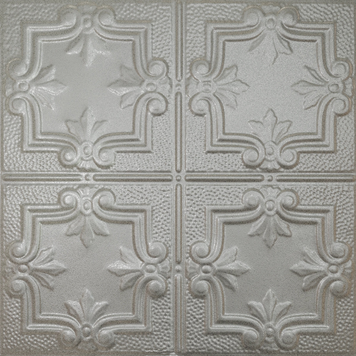 Pattern 116 Traditional Period tin ceiling tile — Arctic Shimmer finish