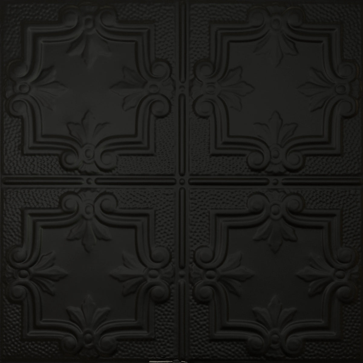 Pattern 116 Traditional Period tin ceiling tile — Matte Black finish