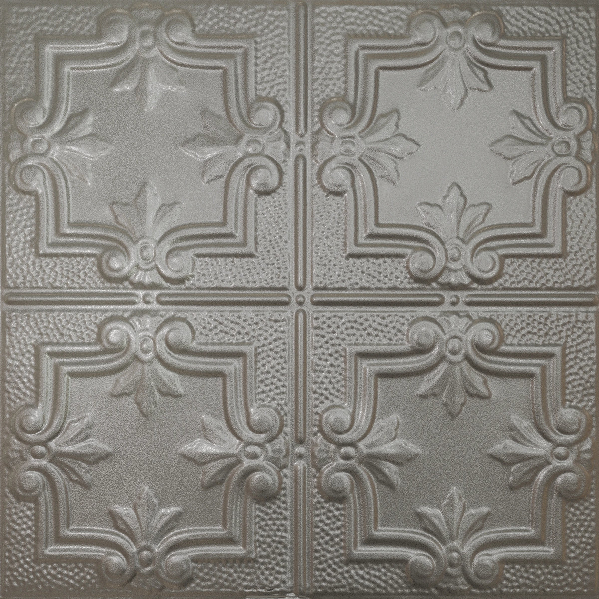 Pattern 116 Traditional Period tin ceiling tile — Nickel Vein finish