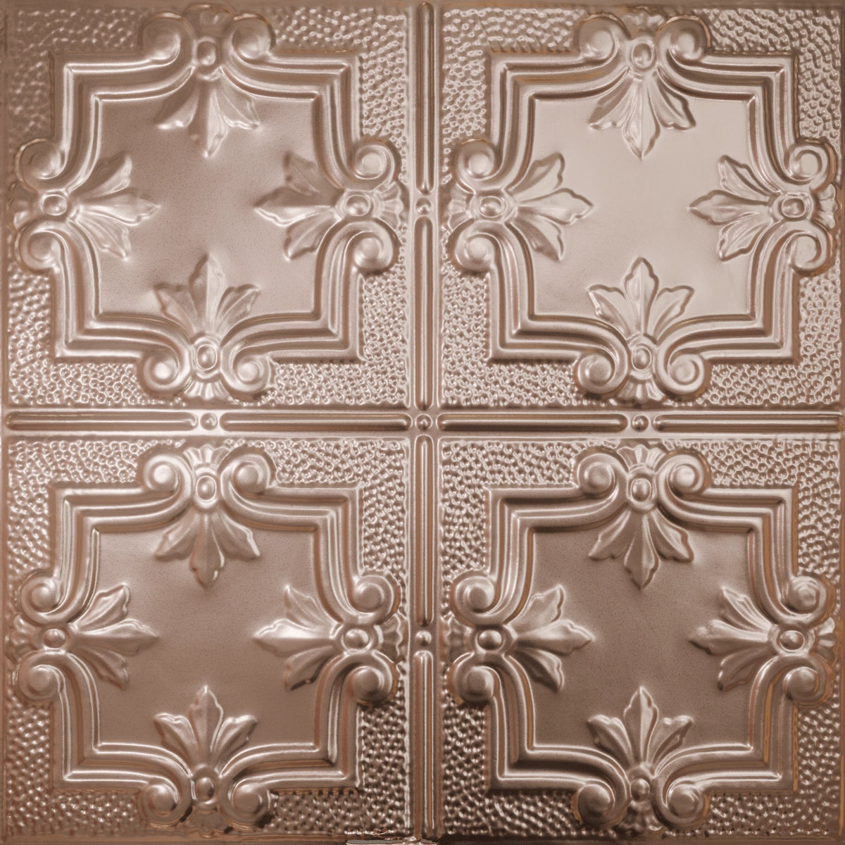 Pattern 116 Traditional Period tin ceiling tile — Penny Pearl finish