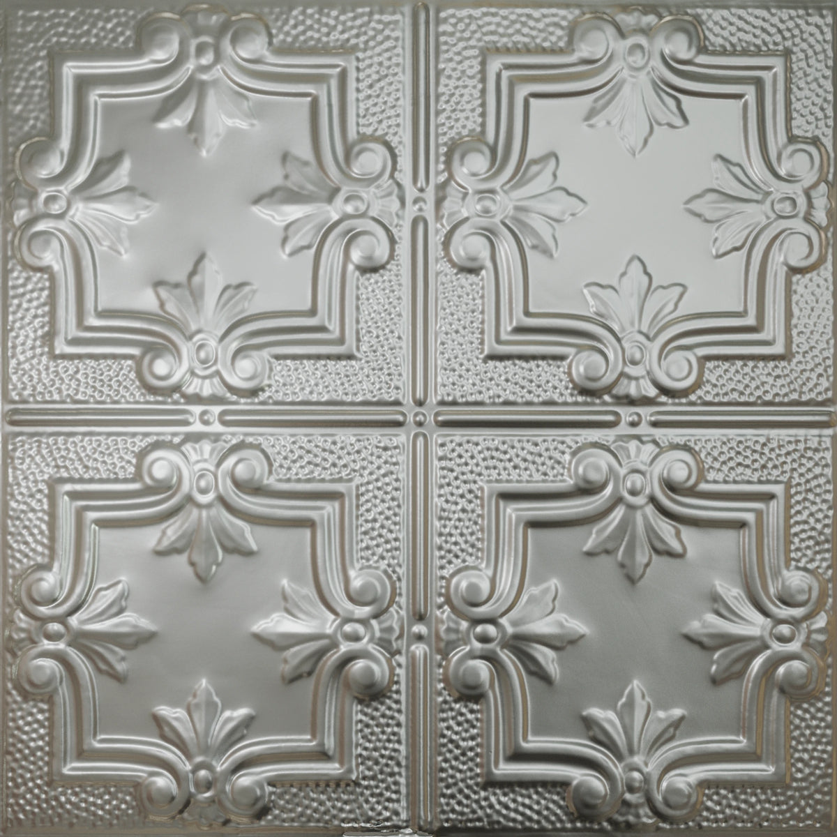 Pattern 116 Traditional Period tin ceiling tile — Silver finish