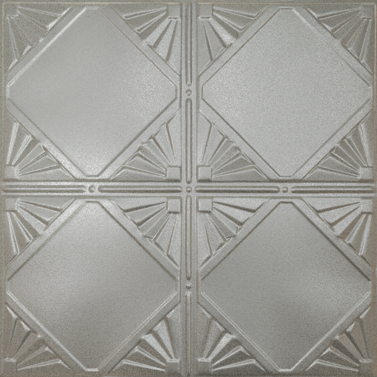 Pattern 118 Classic Four Diamond tin ceiling tile — Arctic Shimmer finish
