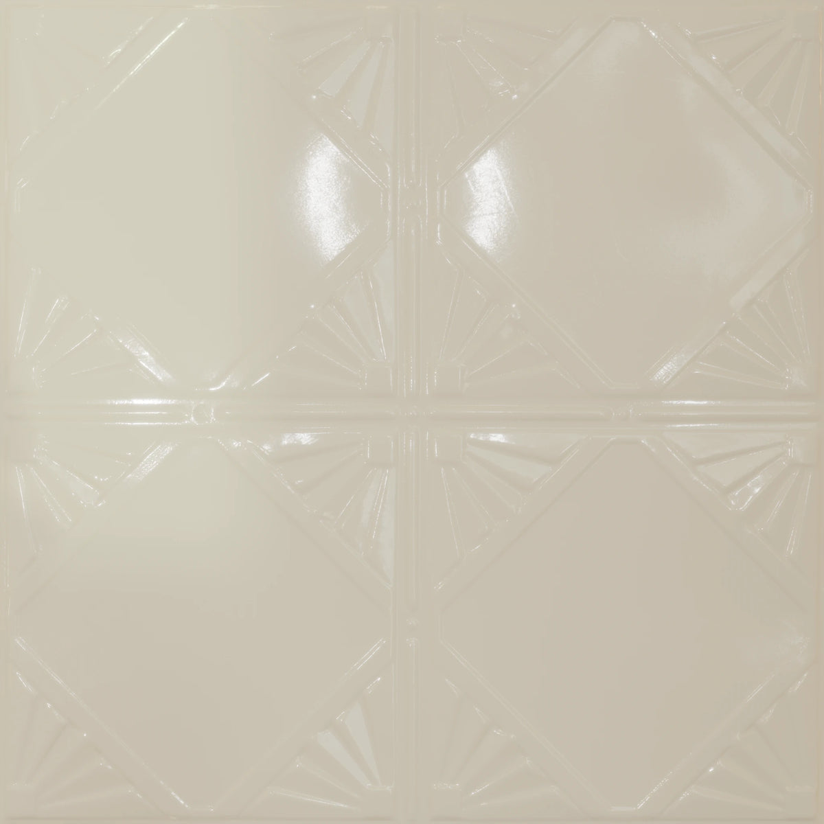 Pattern 118 Classic Four Diamond tin ceiling tile — Cream finish