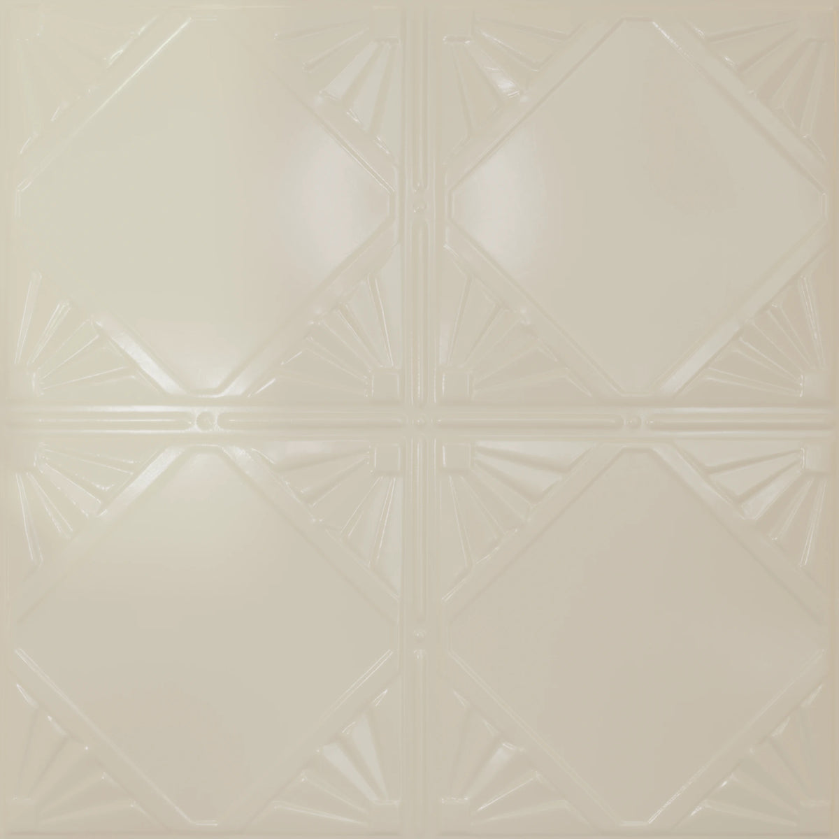 Pattern 118 Classic Four Diamond tin ceiling tile — Crisp Linen finish