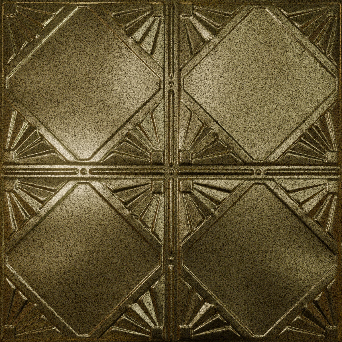 Pattern 118 Classic Four Diamond tin ceiling tile — Gold Vein finish