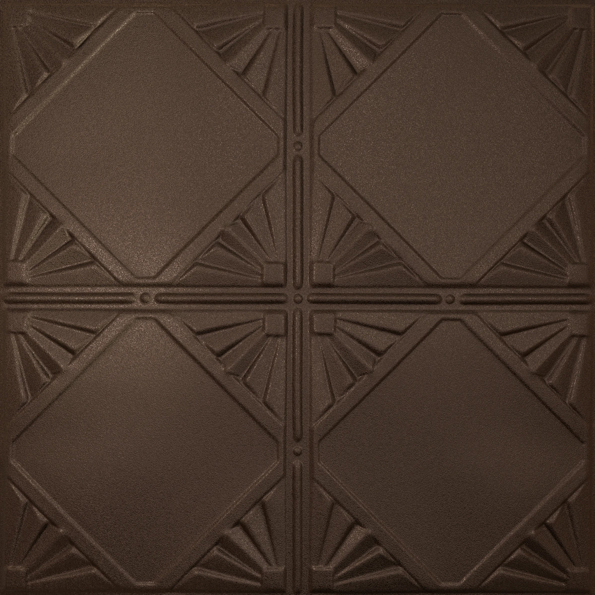 Pattern 118 Classic Four Diamond tin ceiling tile — Oil-Rubbed Bronze finish