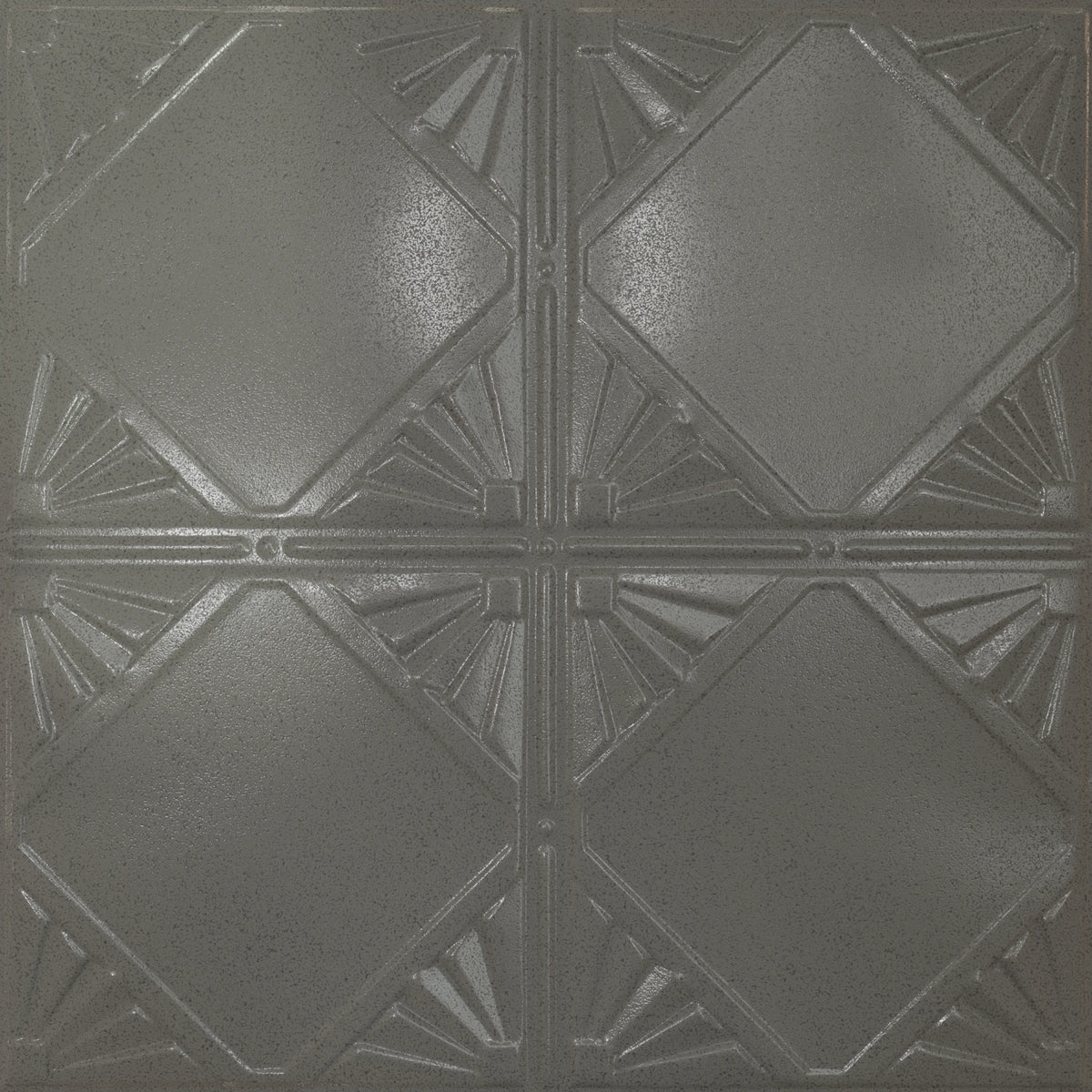 Pattern 118 Classic Four Diamond tin ceiling tile — Steel Vein finish