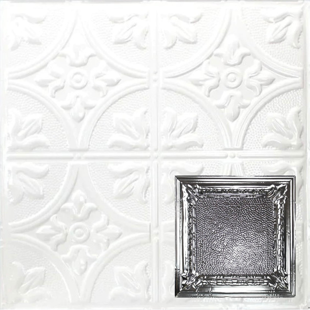 Tin Ceiling Tiles | Pattern 128 | Peened Frame