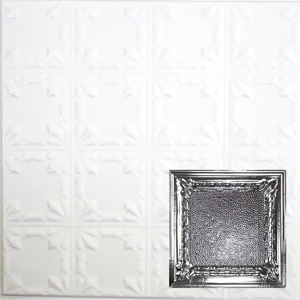 Tin Ceiling Tiles | Pattern 128 | Peened Frame