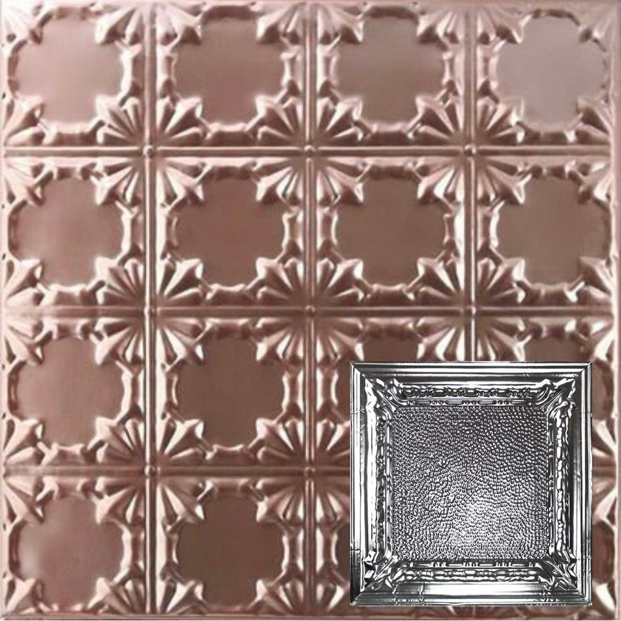 Tin Ceiling Tiles | Pattern 128 | Peened Frame