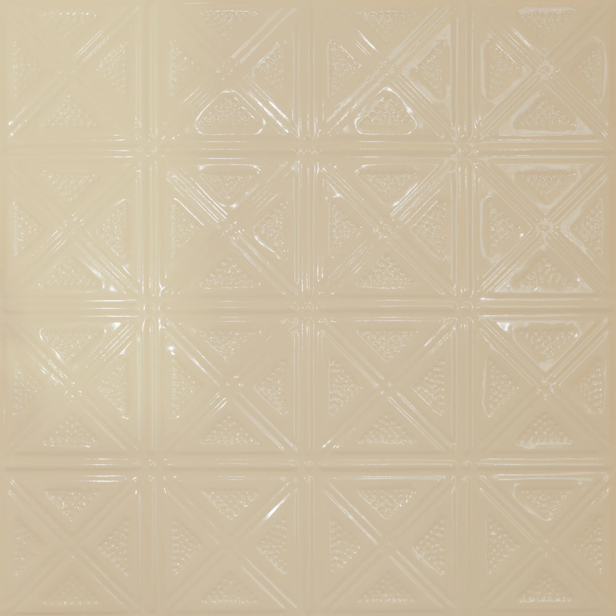 Pattern 131 Sixteen Diamonds tin ceiling tile — Almond finish