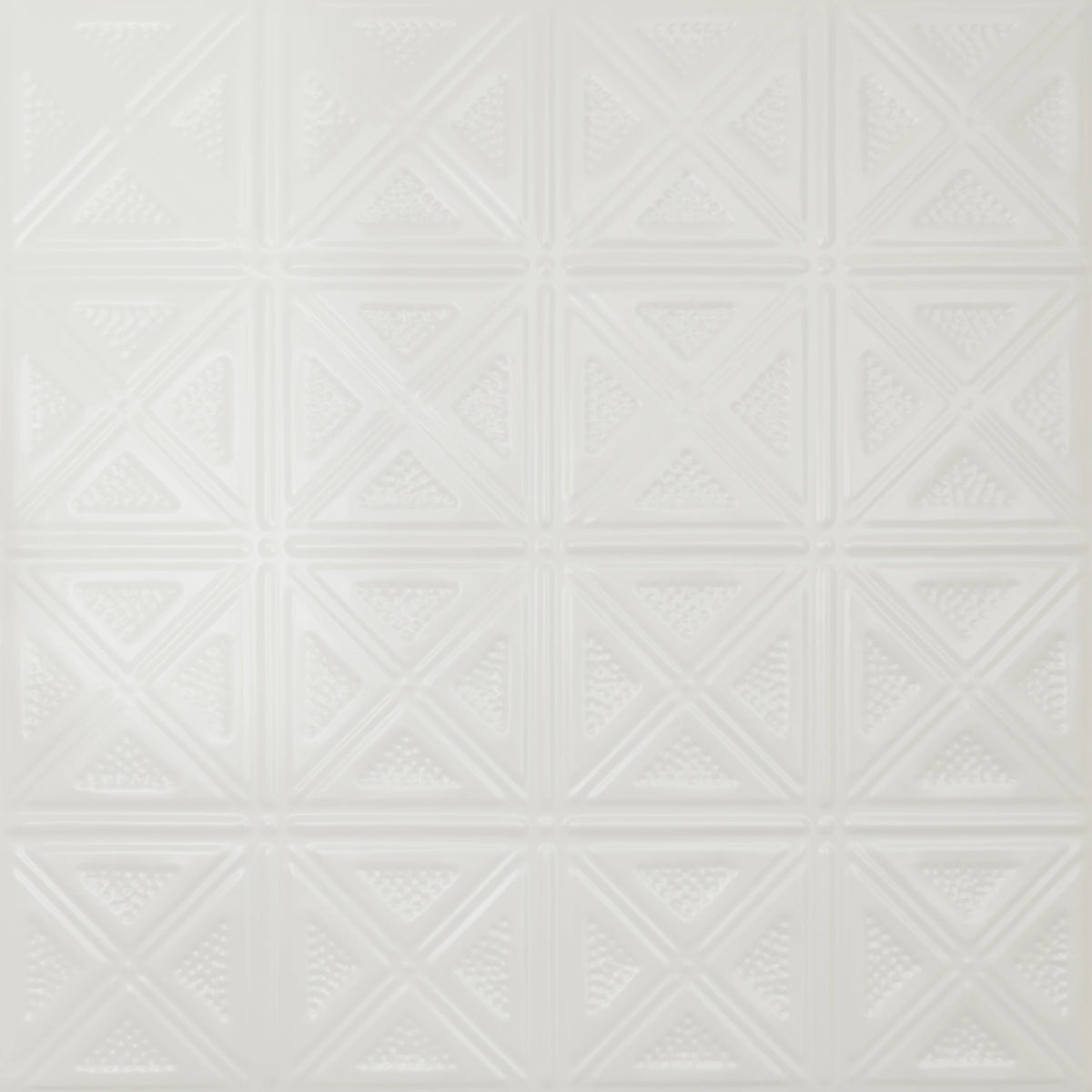 Pattern 131 Sixteen Diamonds tin ceiling tile — Antique White finish