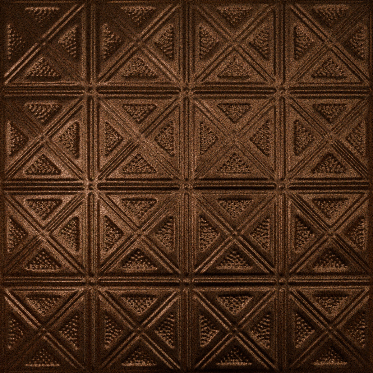 Pattern 131 Sixteen Diamonds tin ceiling tile — Copper Vein finish