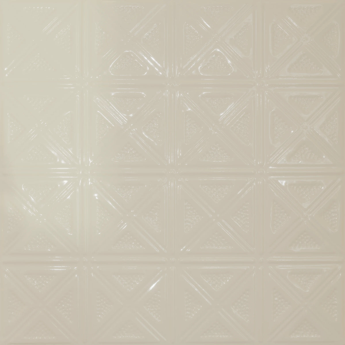 Pattern 131 Sixteen Diamonds tin ceiling tile — Cream finish