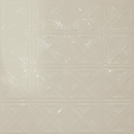 Pattern 131 Sixteen Diamonds tin ceiling tile — Cream finish
