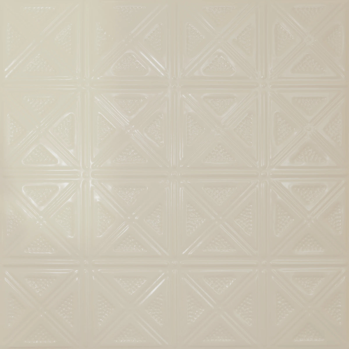 Pattern 131 Sixteen Diamonds tin ceiling tile — Crisp Linen finish