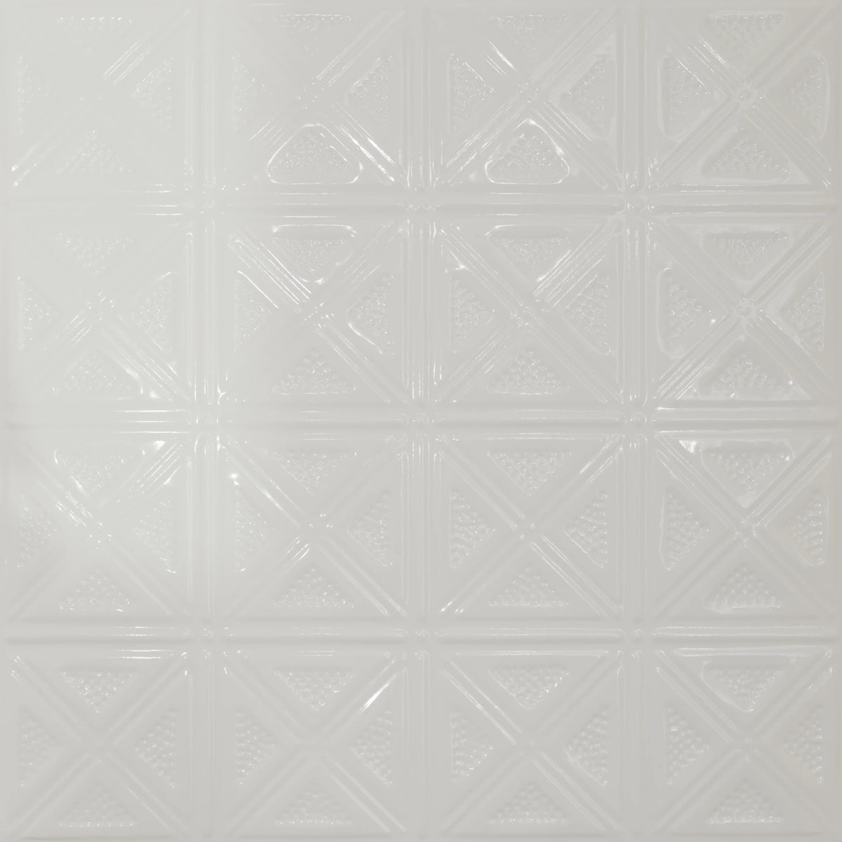 Pattern 131 Sixteen Diamonds tin ceiling tile — Gloss White finish