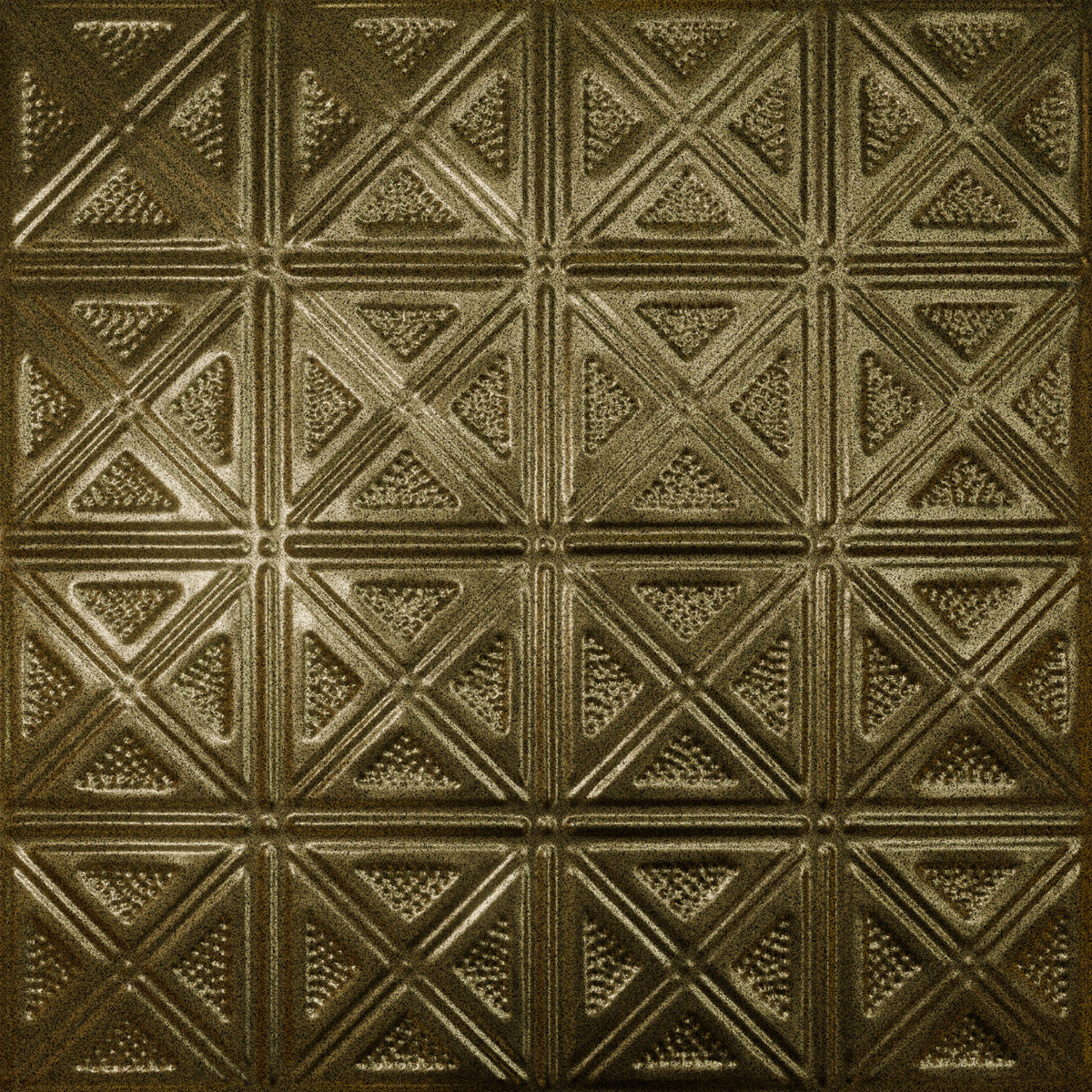 Pattern 131 Sixteen Diamonds tin ceiling tile — Gold Vein finish