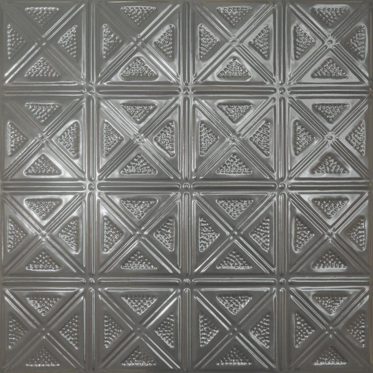 Pattern 131 Sixteen Diamonds tin ceiling tile — Gun Metal Grey finish