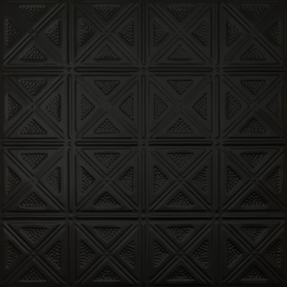 Pattern 131 Sixteen Diamonds tin ceiling tile — Matte Black finish
