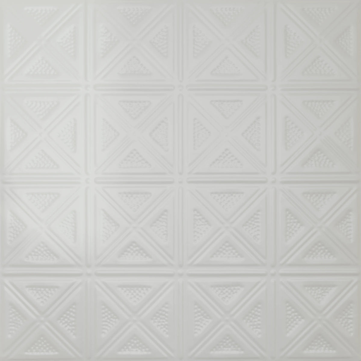 Pattern 131 Sixteen Diamonds tin ceiling tile — Matte White finish