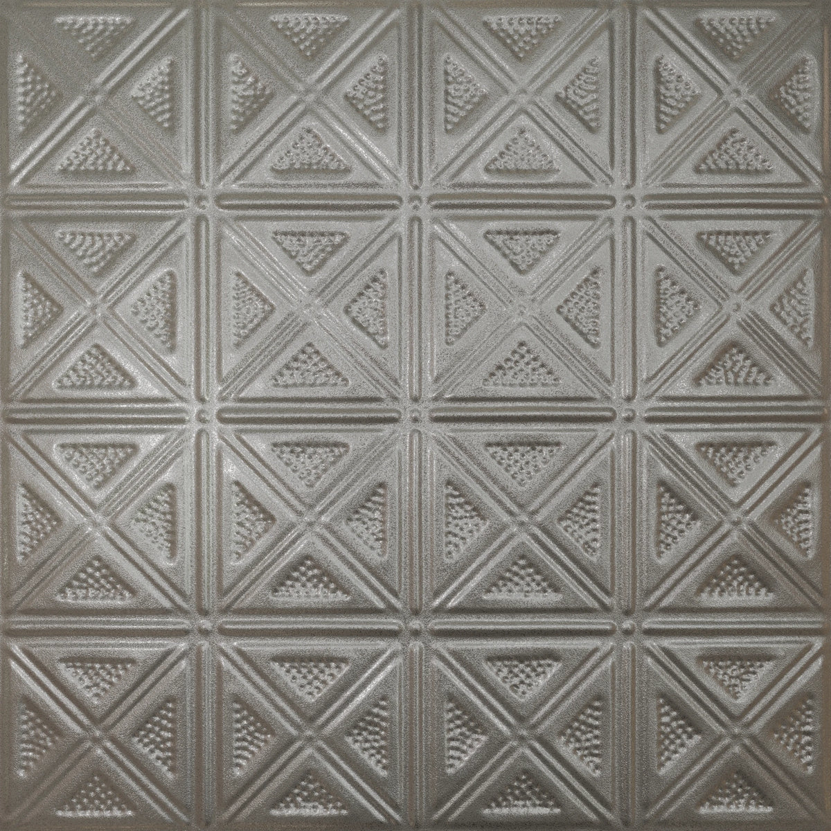 Pattern 131 Sixteen Diamonds tin ceiling tile — Nickel Vein finish