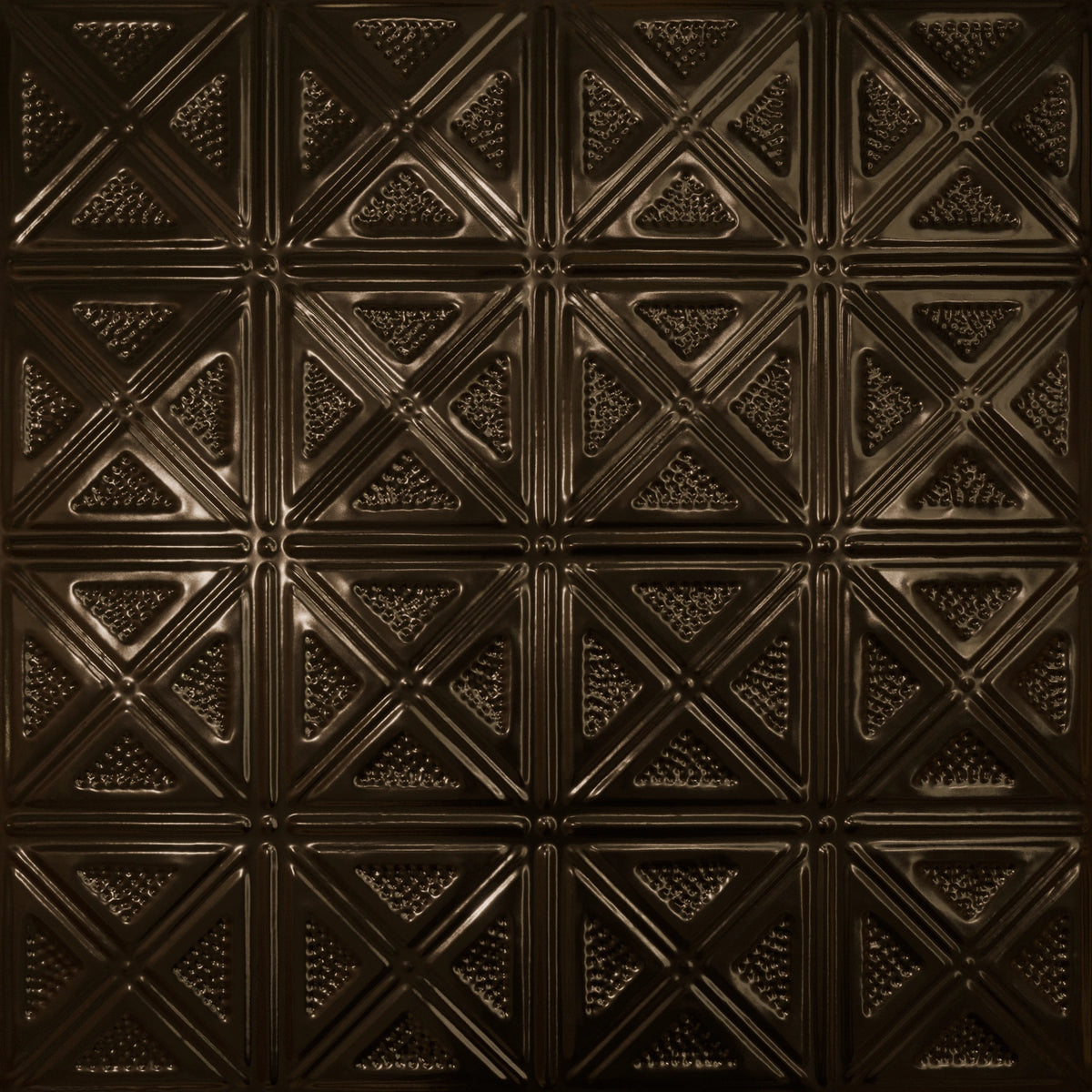 Pattern 131 Sixteen Diamonds tin ceiling tile — Umber Bronze finish