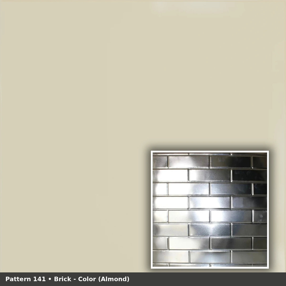 Pattern 141 Brick tin ceiling tile — Almond finish