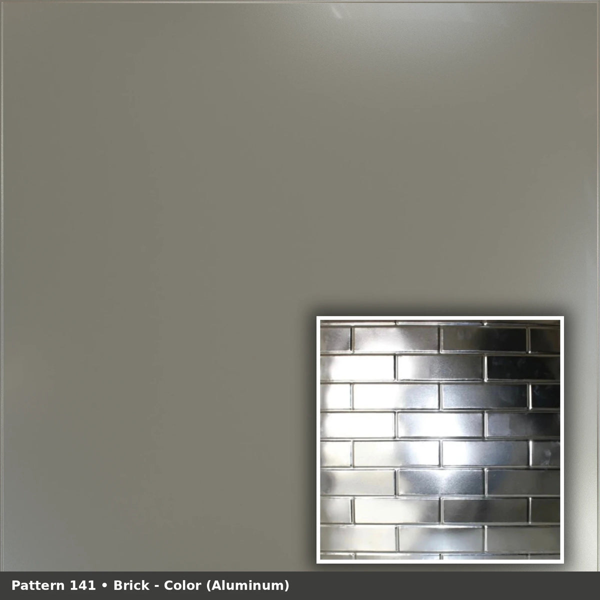 Pattern 141 Brick tin ceiling tile — Aluminum finish