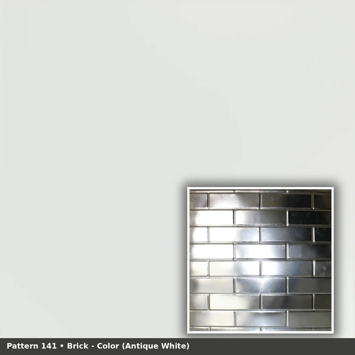 Pattern 141 Brick tin ceiling tile — Antique White finish