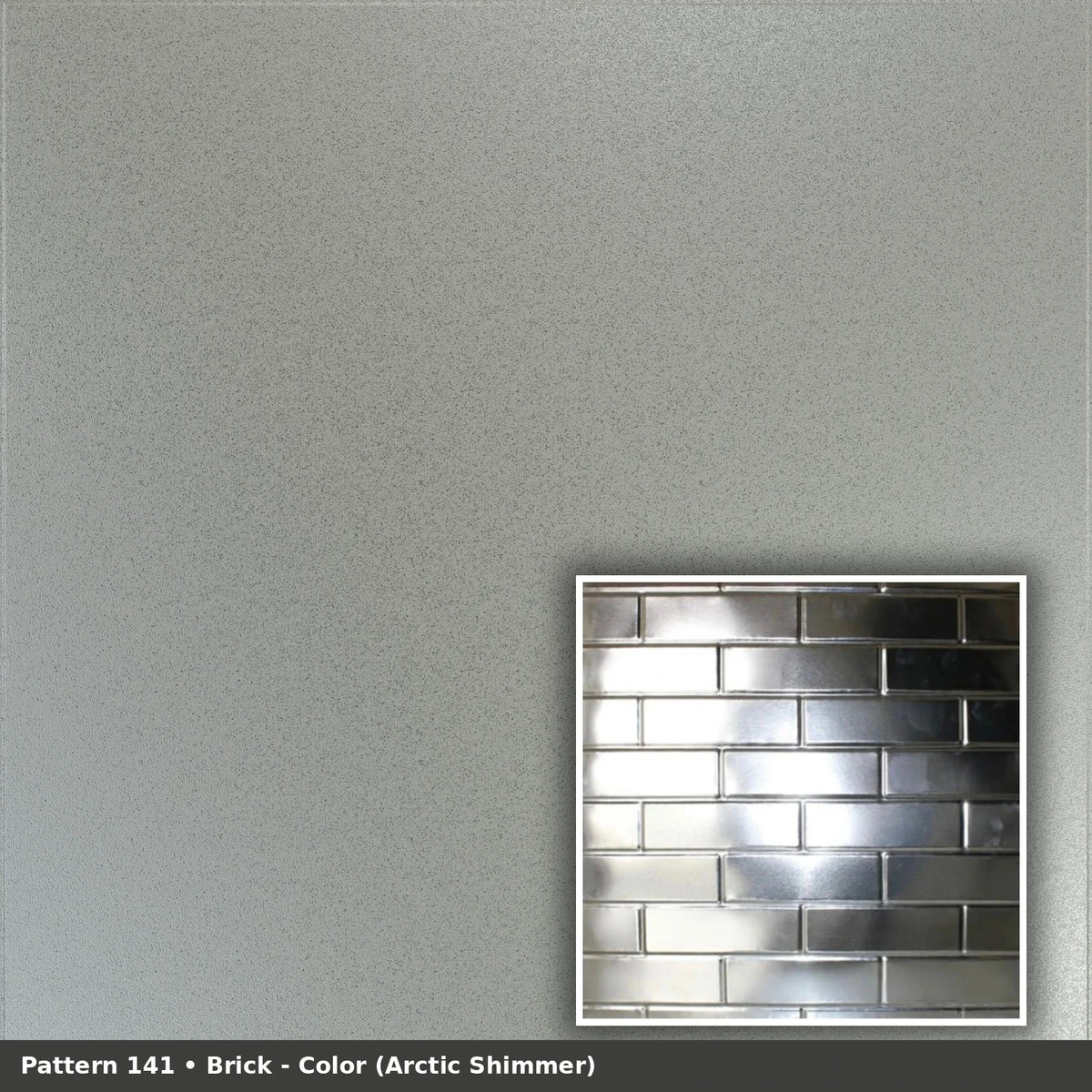 Pattern 141 Brick tin ceiling tile — Arctic Shimmer finish