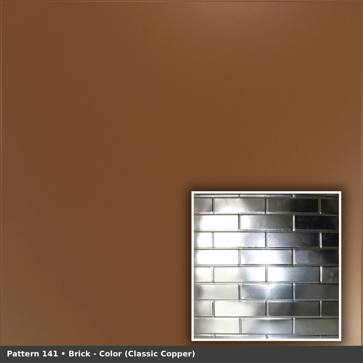Pattern 141 Brick tin ceiling tile — Classic Copper finish