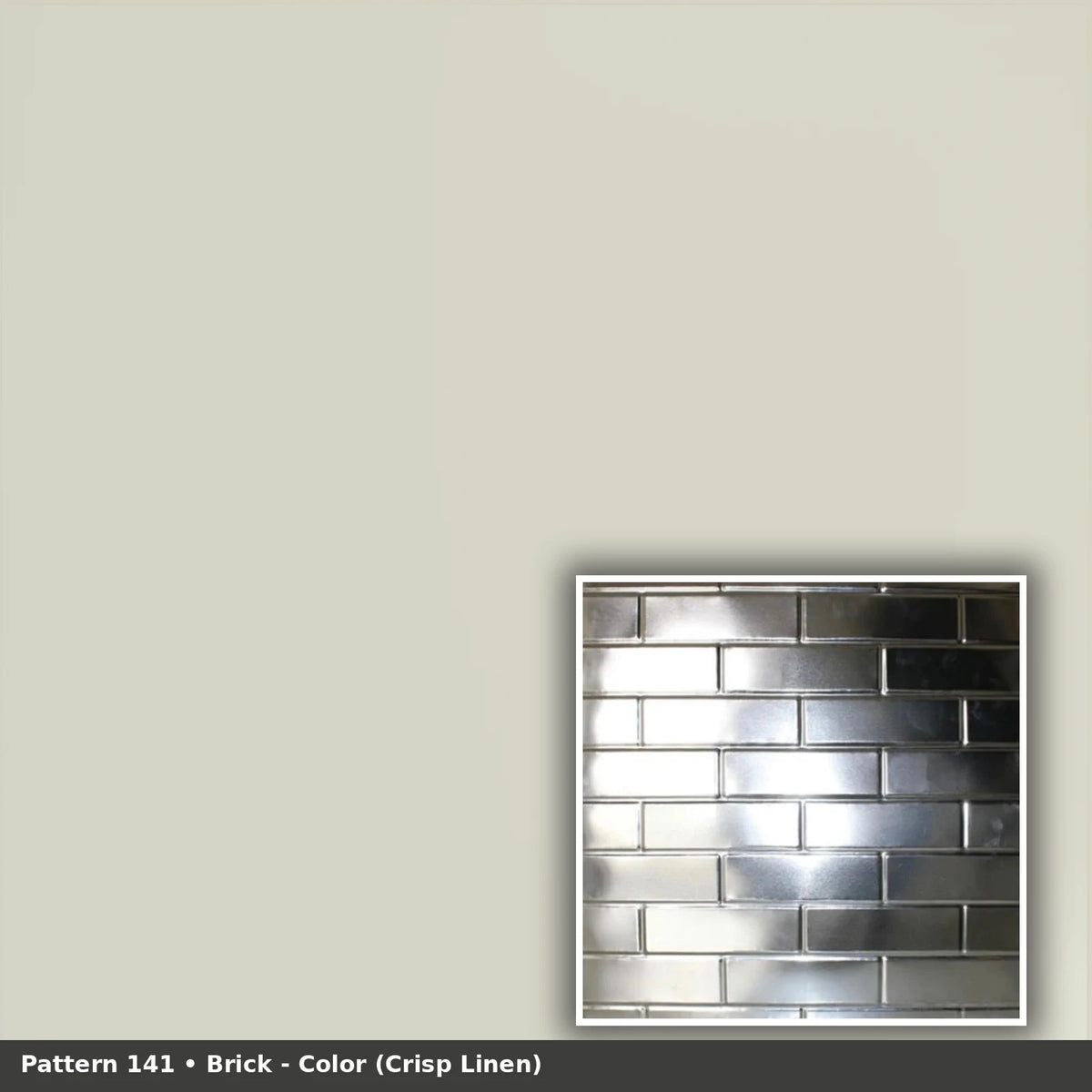 Pattern 141 Brick tin ceiling tile — Crisp Linen finish