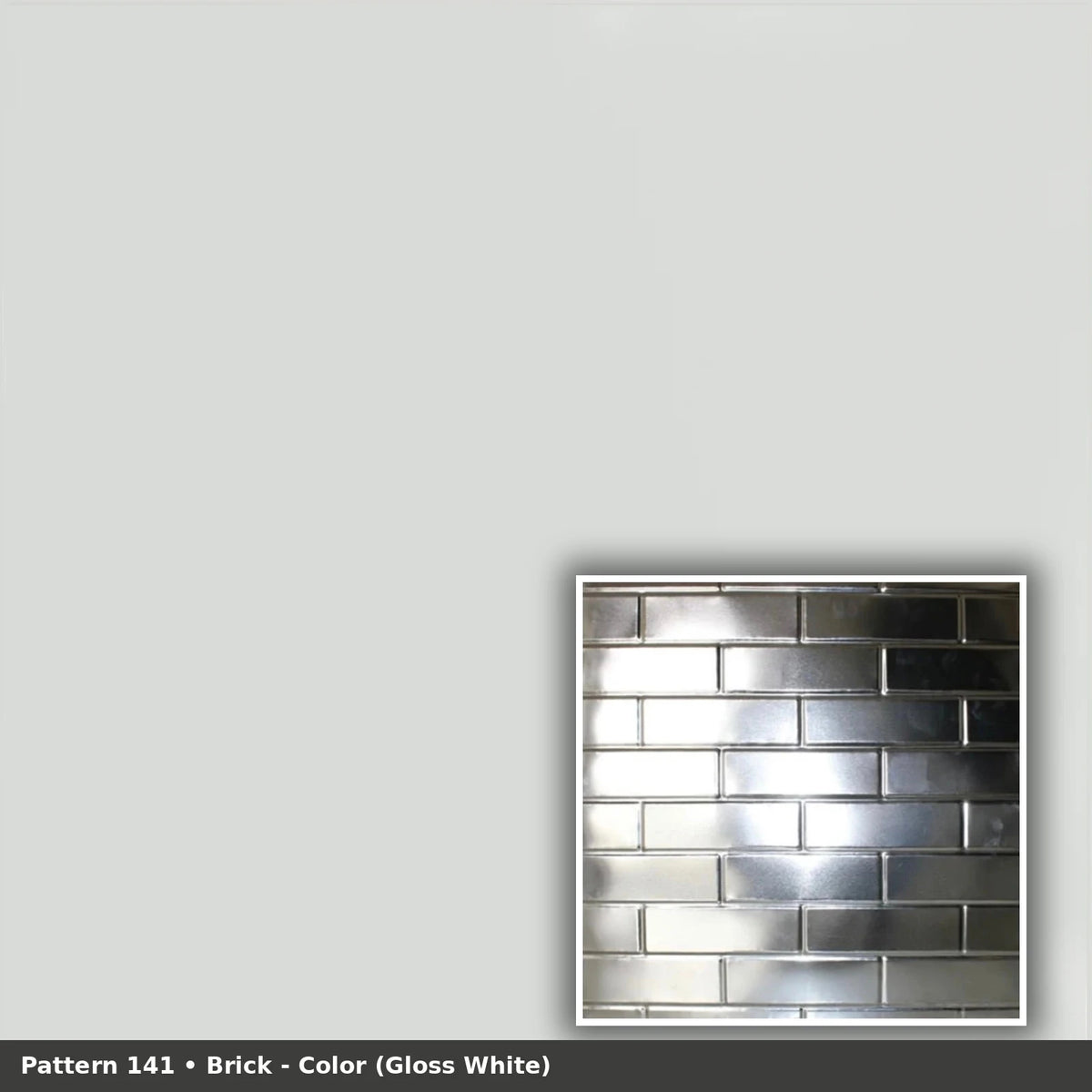 Pattern 141 Brick tin ceiling tile — Gloss White finish