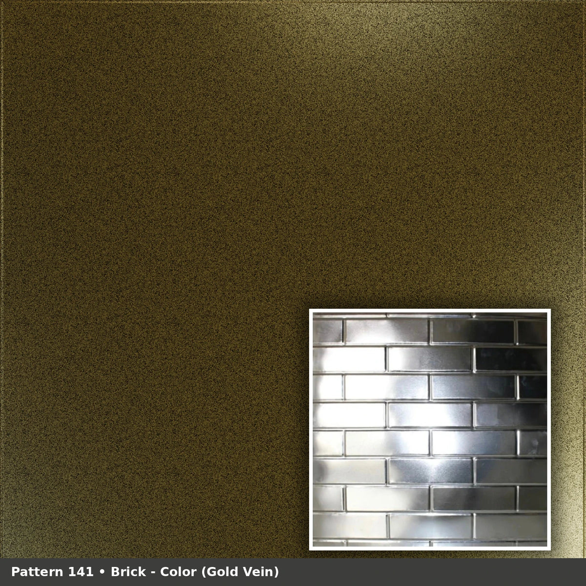 Pattern 141 Brick tin ceiling tile — Gold Vein finish