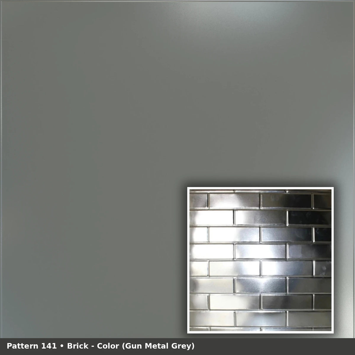 Pattern 141 Brick tin ceiling tile — Gun Metal Grey finish