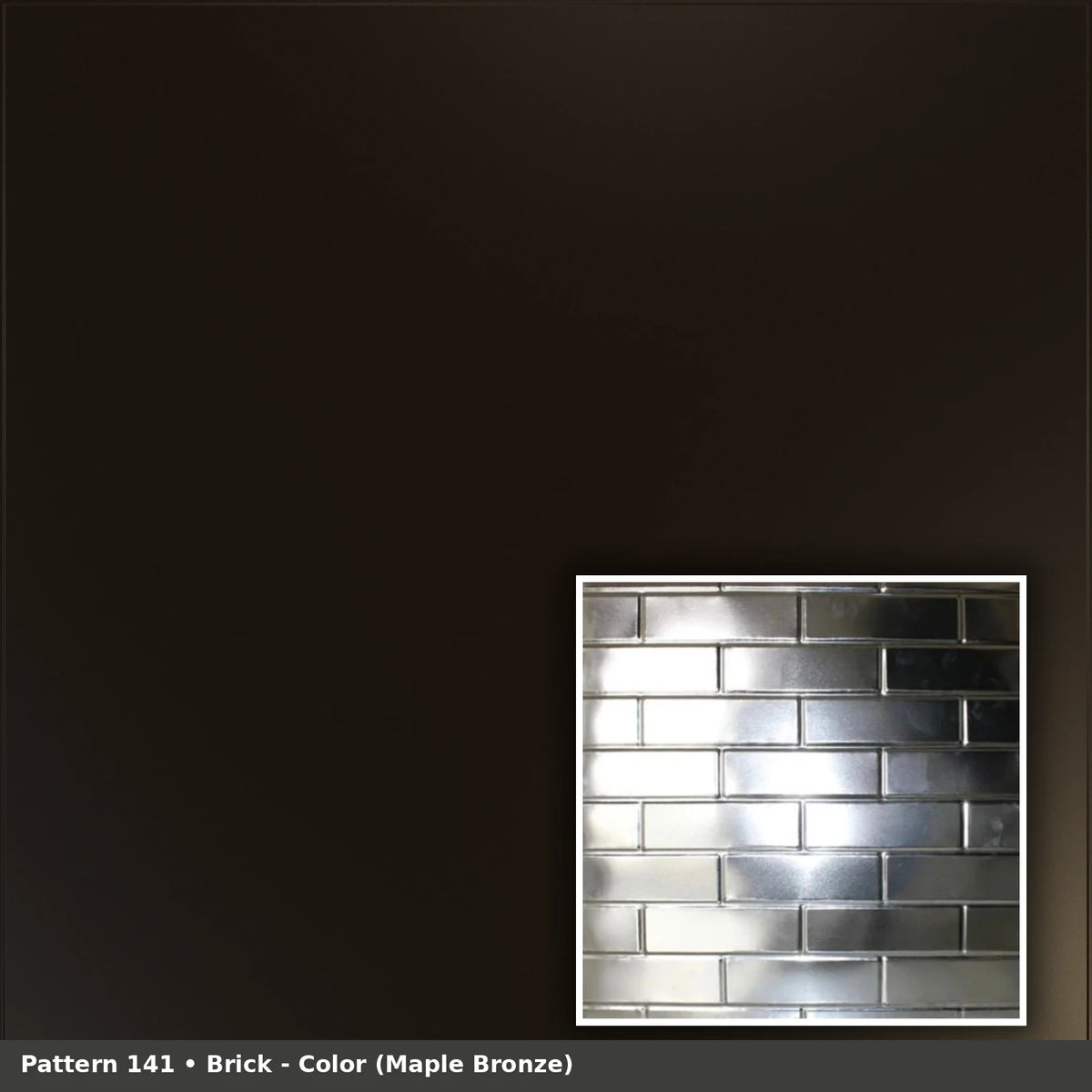Pattern 141 Brick tin ceiling tile — Maple Bronze finish