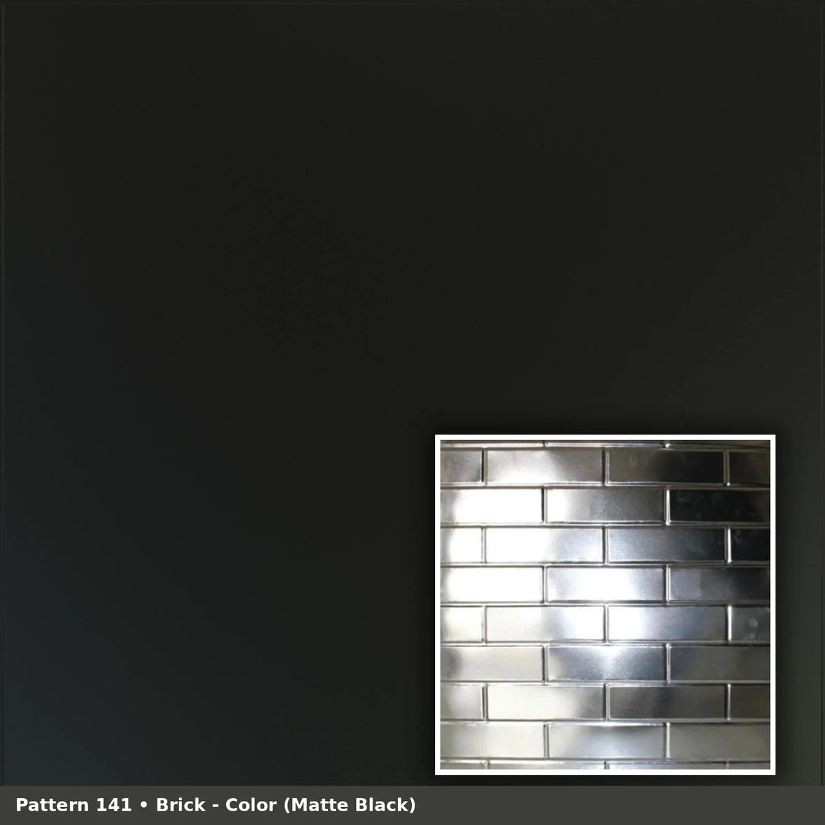 Pattern 141 Brick tin ceiling tile — Matte Black finish