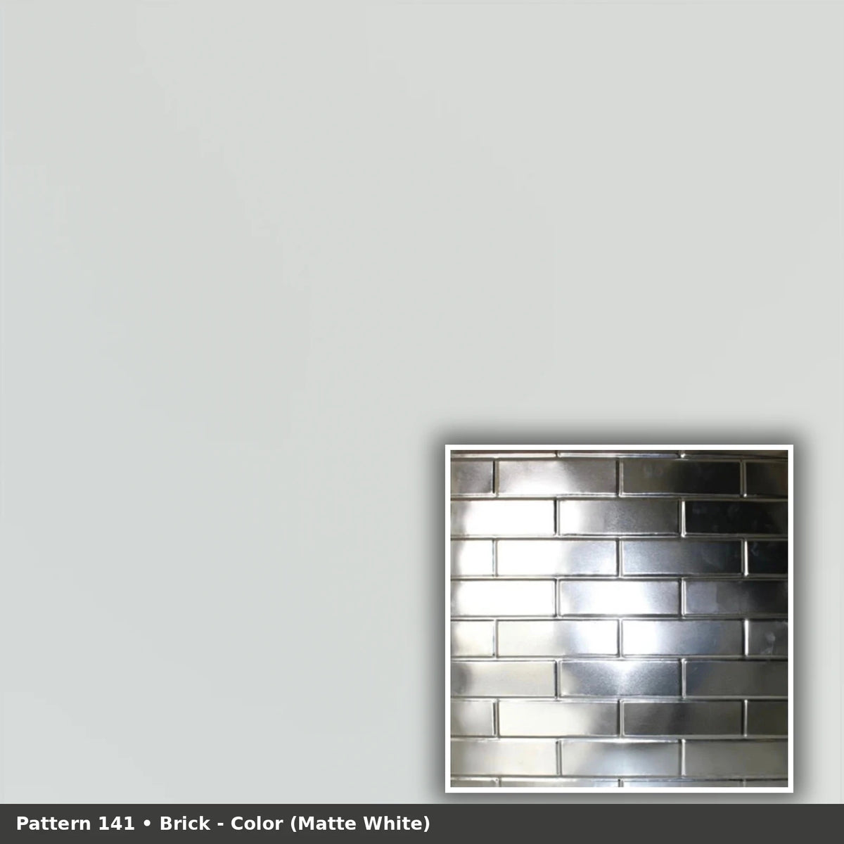 Pattern 141 Brick tin ceiling tile — Matte White finish