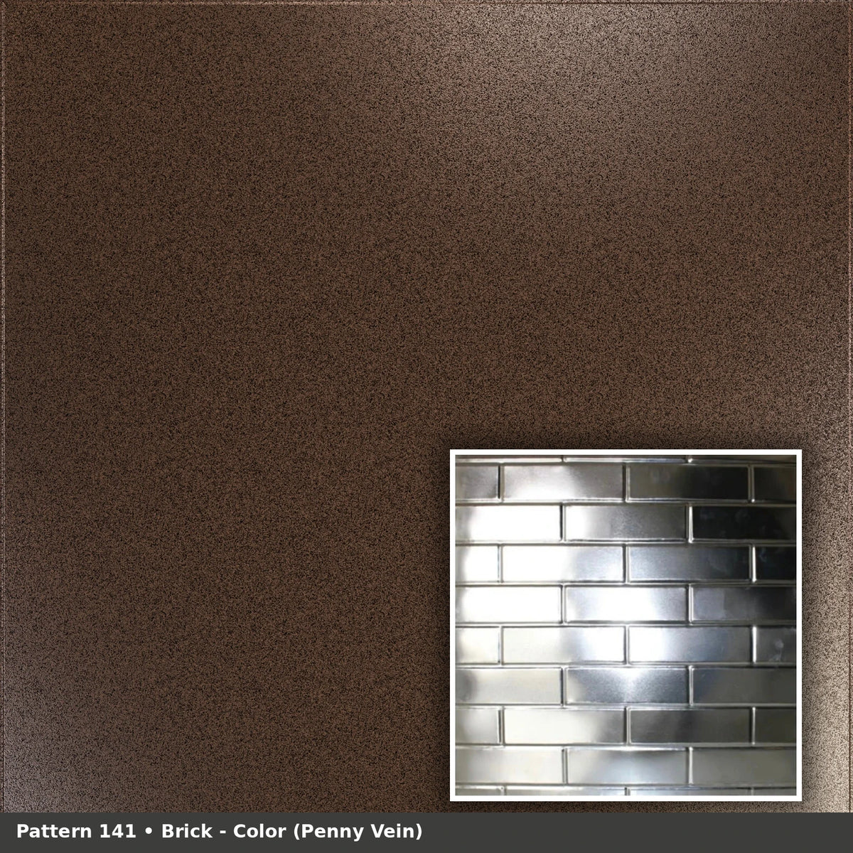 Pattern 141 Brick tin ceiling tile — Penny Vein finish