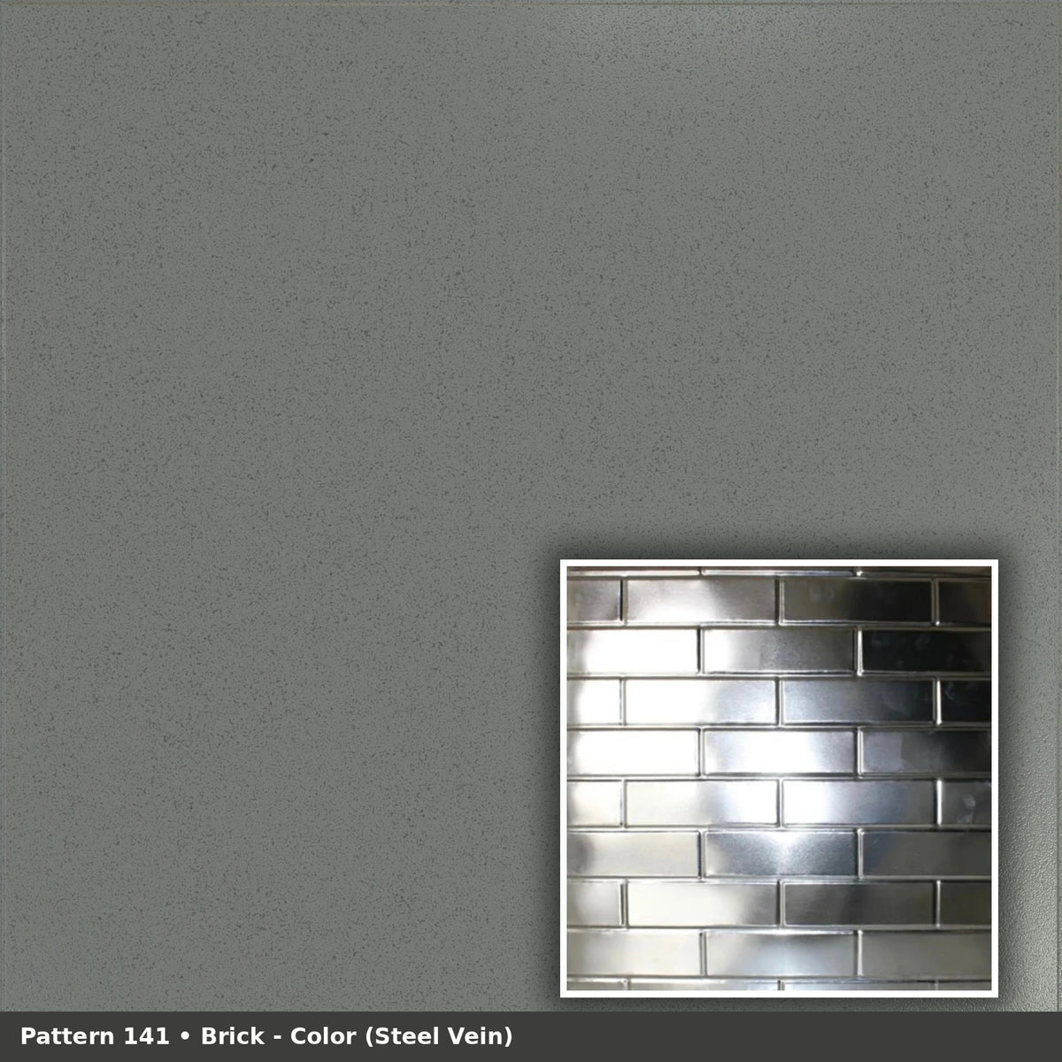 Pattern 141 Brick tin ceiling tile — Steel Vein finish