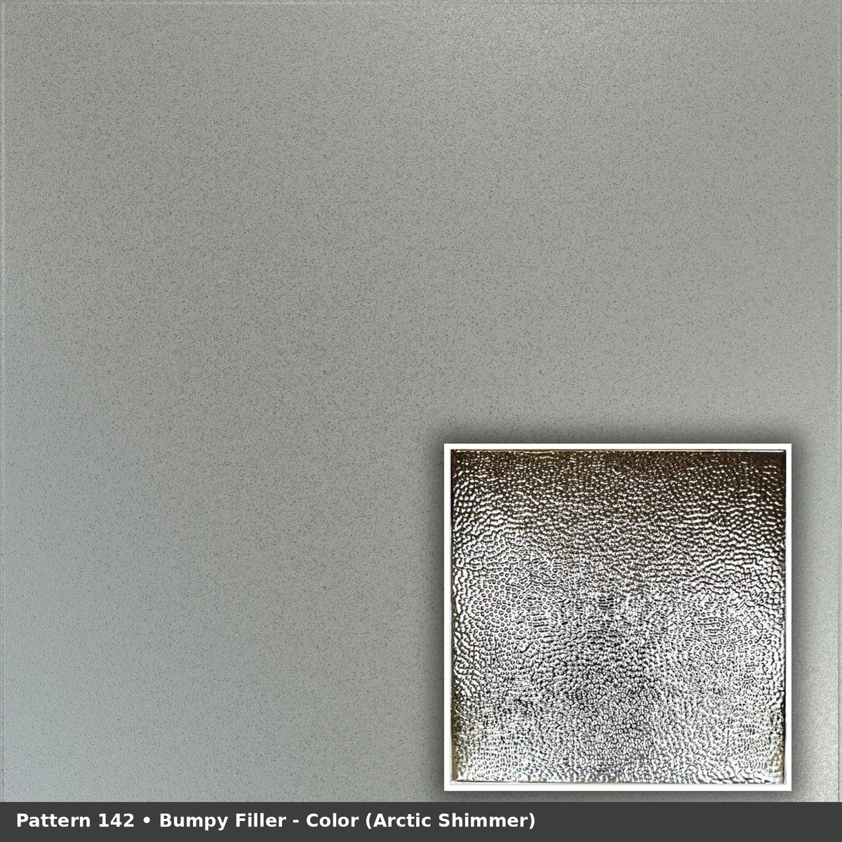 Pattern 142 Bumpy Filler tin ceiling tile — Arctic Shimmer finish