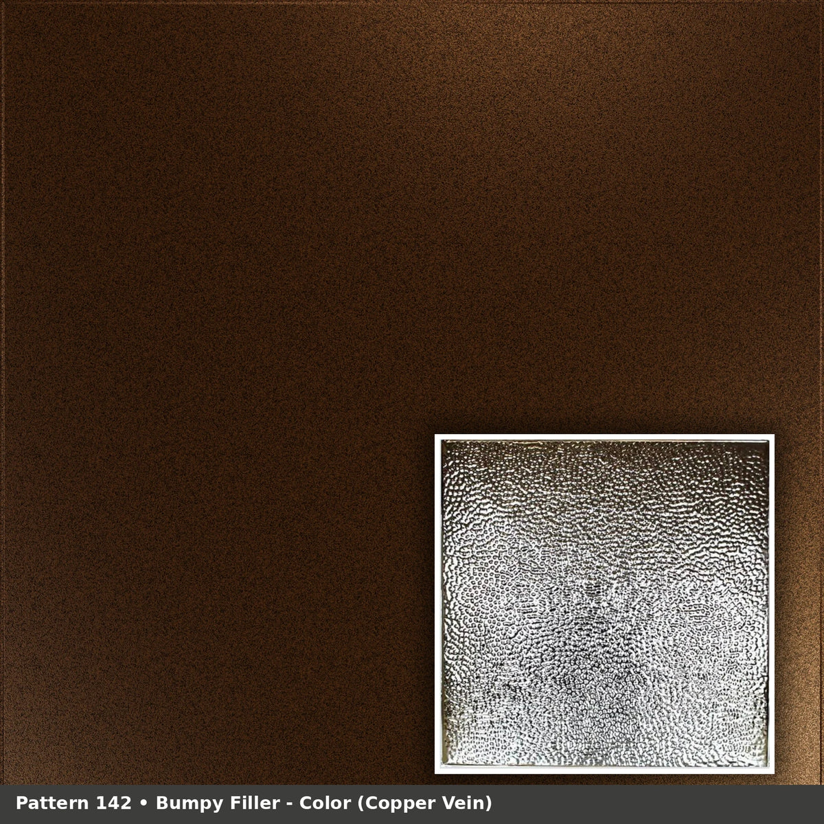 Pattern 142 Bumpy Filler tin ceiling tile — Copper Vein finish