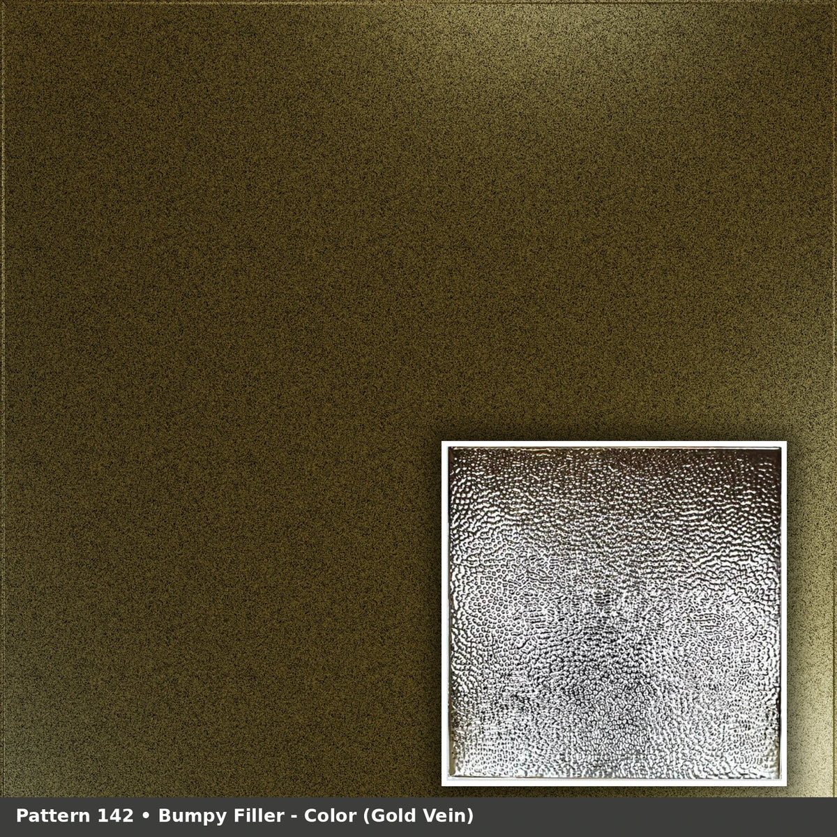 Pattern 142 Bumpy Filler tin ceiling tile — Gold Vein finish