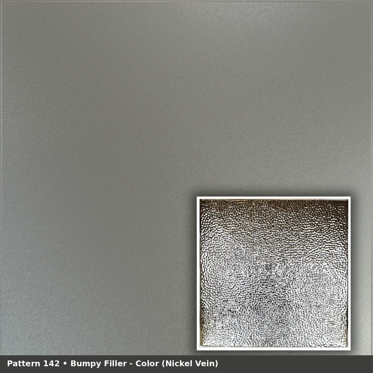 Pattern 142 Bumpy Filler tin ceiling tile — Nickel Vein finish