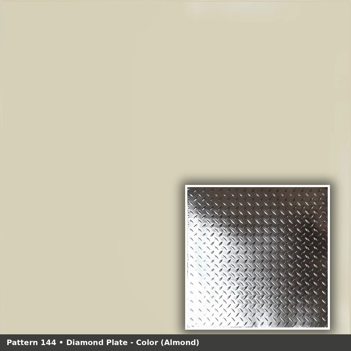 Pattern 144 Diamond Plate tin ceiling tile — Almond finish