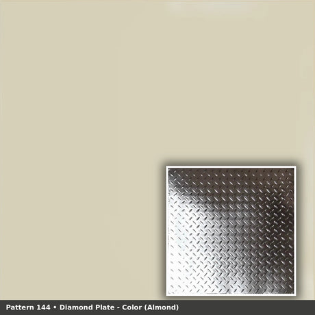 Pattern 144 Diamond Plate tin ceiling tile — Almond finish