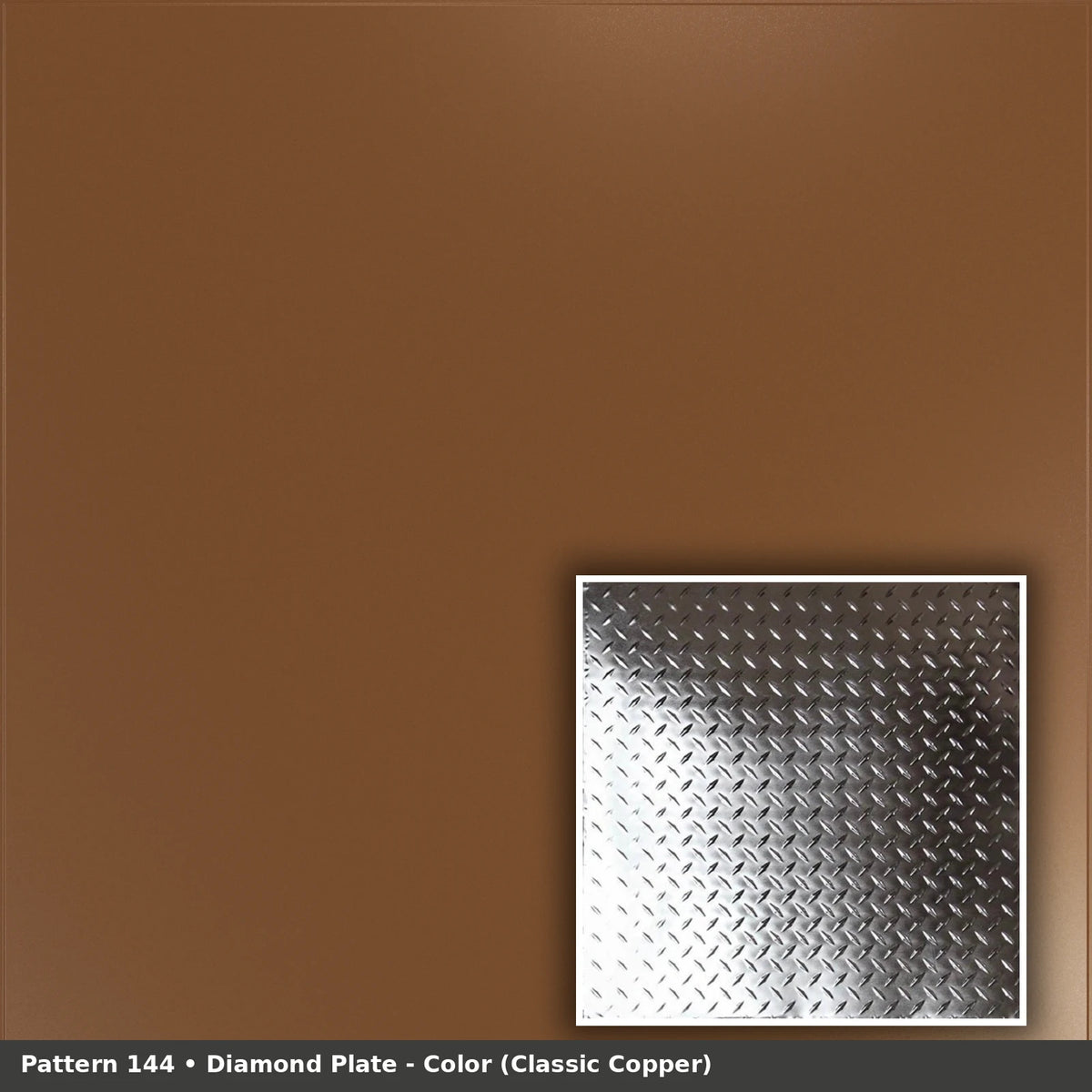 Pattern 144 Diamond Plate tin ceiling tile — Classic Copper finish
